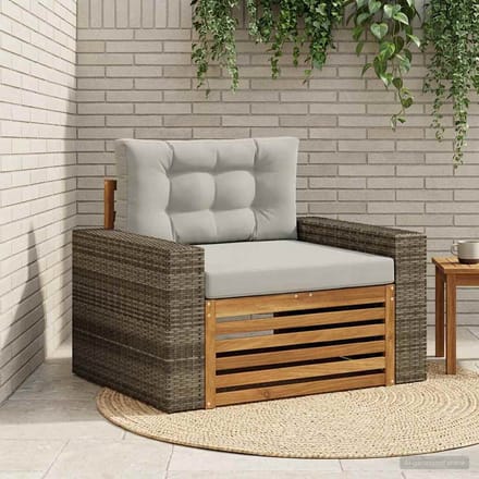 vidaXL - Buiten - Midden - Sofa - Naturel