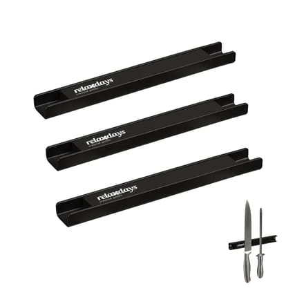 magneetstrip gereedschap - messen - set van 3 - ca. 20 cm - staal - magnetische messenhouder