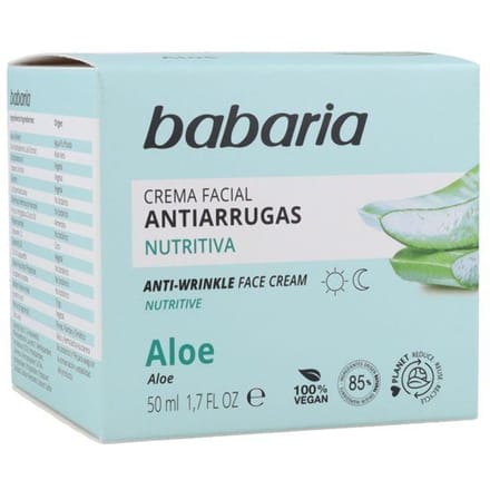Gezichtscrème - Babaria - 50ml - Anti-rimpel - Zonbescherming - Aloë Vera
