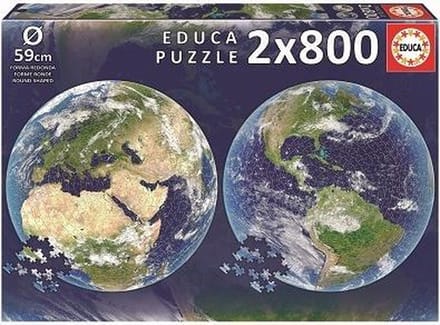 De aarde - 2 Cirkelvormige puzzels - 800 stukjes