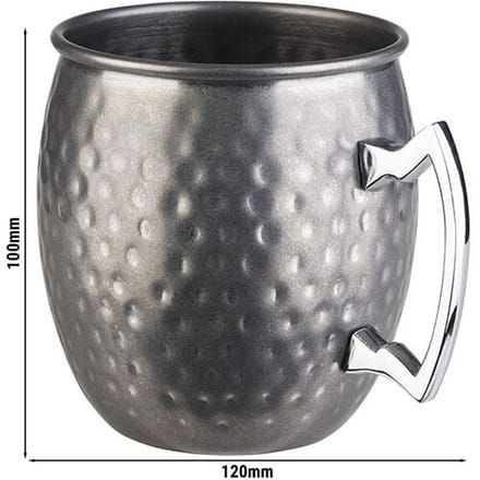 GGM Gastro (6 Stück) Becher - MOSCOW MULE - 500ml - Silber - mit Chrom-Henkel