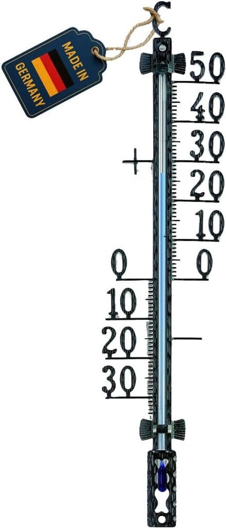 Analoge Buitenthermometer Weerbestendig Metaal Klassiek Zwart