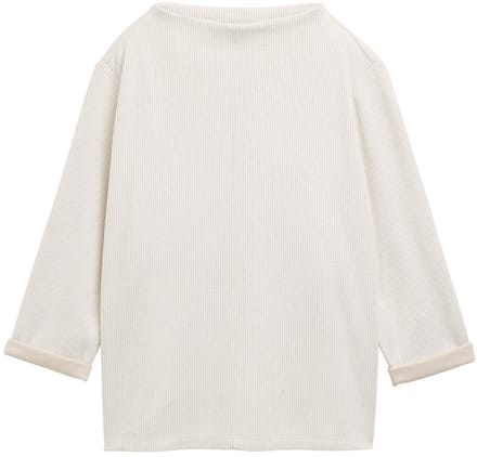 Tom Tailor - Sweatshirt met opstaande kraag - Maat S - sand stone beige melange