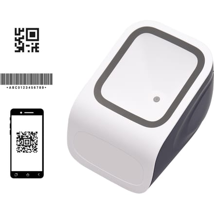 1D 2D QR Desktop Barcode Scanner Platform Handsfree USB Bekabelde Barcodelezer Scanner Plug&Play wit