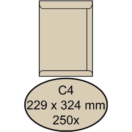 Envelop Quantore akte C4 229x324mm creme kraft 250 stuks
