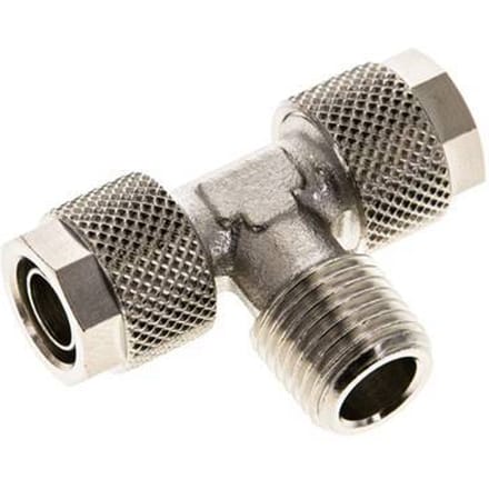 10x8 & R1/4'' Vernikkeld Messing T-Opsteekkoppeling Buitendraad [2 Stuks]