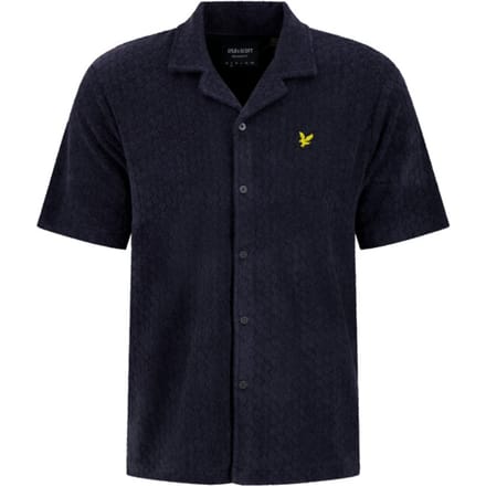 Lyle and Scott Honeycomb toweling shirt navy