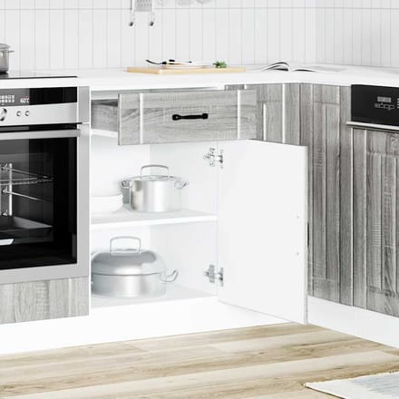 vidaXL - Onderkast - Lucca - bewerkt - hout - grijs - sonoma - eikenkleur
