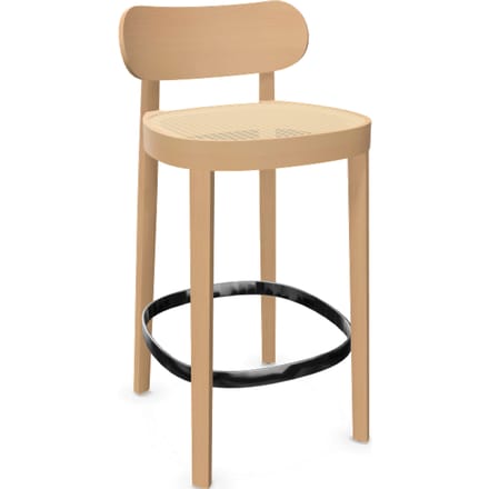 Thonet 118 H / HT Barkruk - Beuken licht gebeitst - H 84 cm