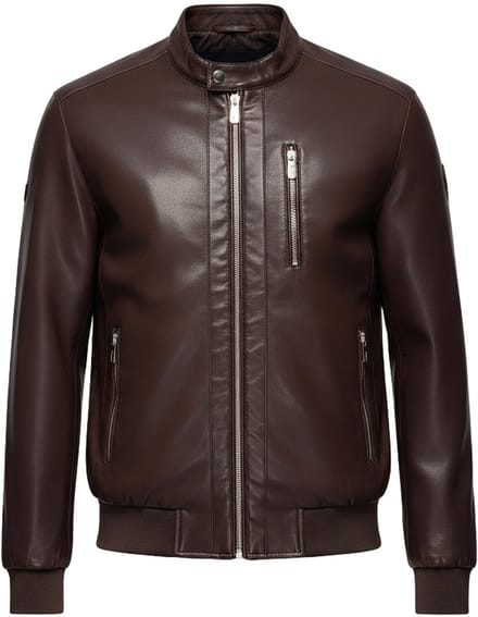 OMBRE Jas - Rits - Effen Donkerbruin S