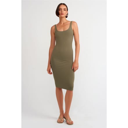 Mouwloze Bodycon Midi Jurk