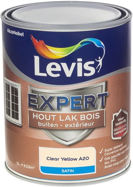 Levis - Expert Hout Lak Buiten Satin Mix - Clear Yellow A20 - Mengverf - 1 L