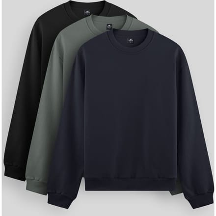 Heren Effen Rundhals Sweatshirt