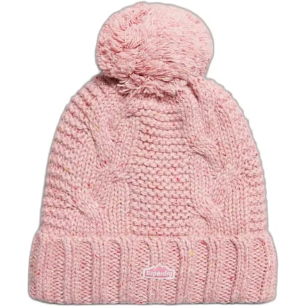Superdry Dames Kabelgebreide beanie met pompon