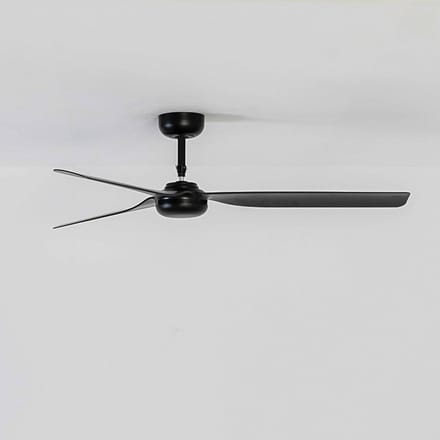 FARO BARCELONA Plafondventilator Punt M, zwart, DC, stil, 130 cm, afstandsbediening