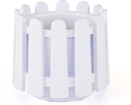 Witte ronde bloembak & waterdrainage 14L smart-pot bloempot UV bestendig