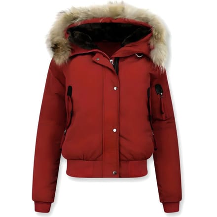 Gentile Bellini Korte winterjas met grote bontkraag