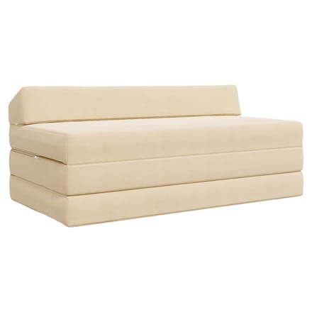 vidaXL - Vouwbare - Sofa - Bed - 2-zits - Crèmekleurig - 120 - x - 60 - x - 49 - cm - Stof