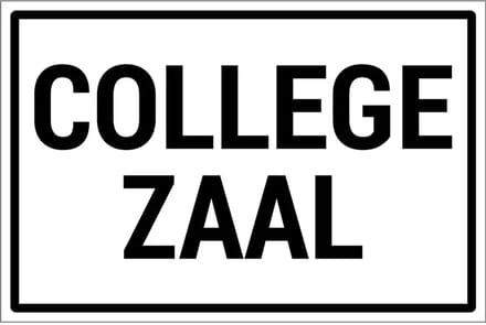 Collegezaal sticker | 30 x 20 cm