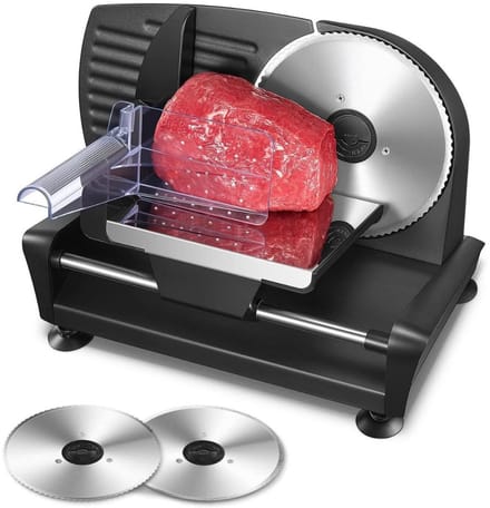 Zyrex® Vleessnijmachine – Snijmachine Allessnijder – Vleeswarensnijmachine - Zwart - 45cm x 25cm x 25cm