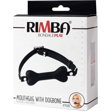 Rimba - Gag - Mondknevel Met hondenbot - Zwart