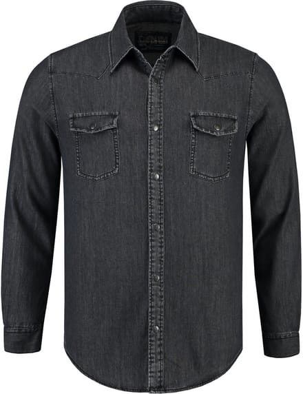 Lemon & Soda heren denim blouse in de kleur Dark Blue Denim in de maat 3XL.