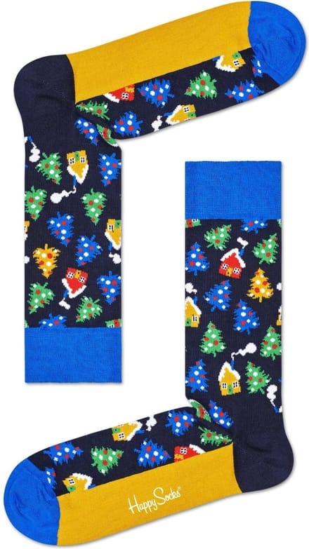 Happy Socks - kerstsokken - Santa - Zwart - Maat 41-46