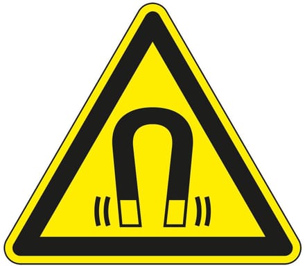 Waarschuwingssticker magnetisch veld - ISO 7010 - W006 100 mm