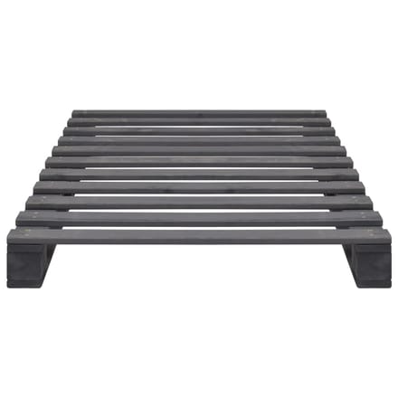 vidaXL - Bedframe - pallet - massief - grenenhout - grijs - 90x200 - cm