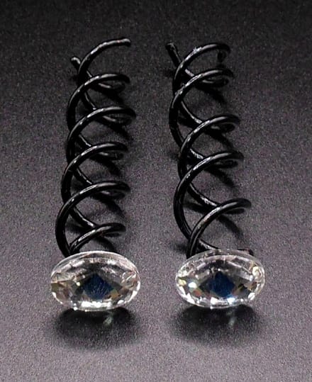 Haarspiralen zwart met diamant
