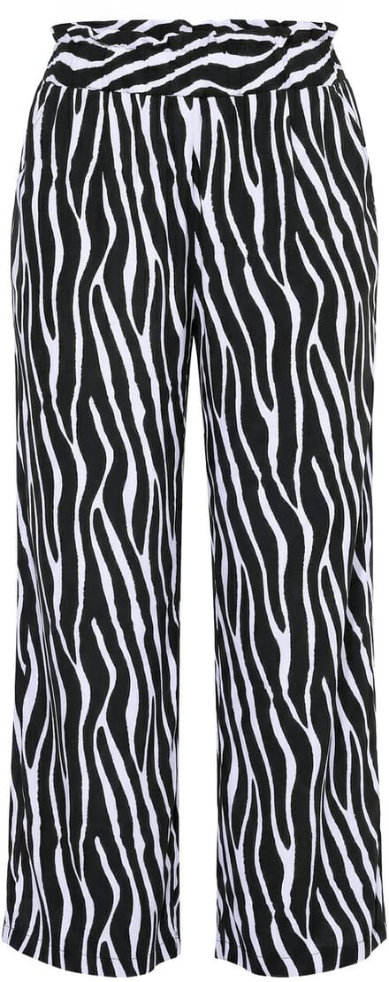 Studio Untold - Dames - Wijde broek wijde pijpen zebra - Zwart - Maat 46+