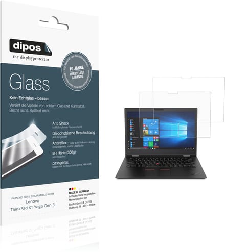 dipos – 2x Matte Pantserfolie geschikt voor Lenovo ThinkPad X1 Yoga Gen 3 | 9H Screenprotector
