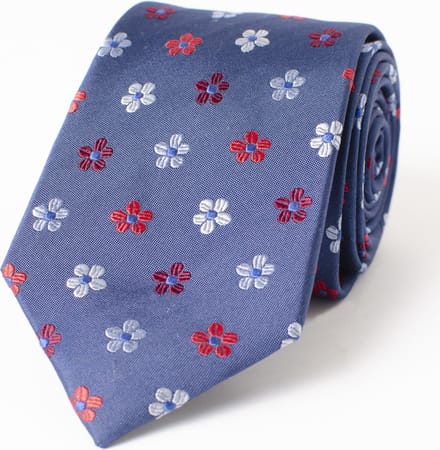 TRESANTI | BRON | Zijden stropdas met getekende bloemen | rood
