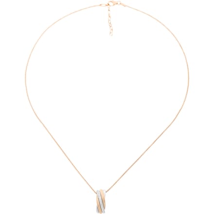 Orphelia ZH-7118 - PENDANT WITH CHAIN RECTANGLE SILVER AND ROSEGOLD PLATED - 925 zilver - 45 cm