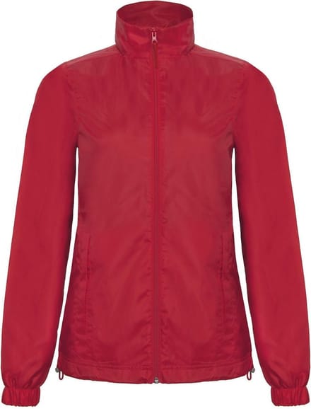 B&C Dames/dames ID.601 Douchebestendig Windbrekerjasje met kap (Rood)