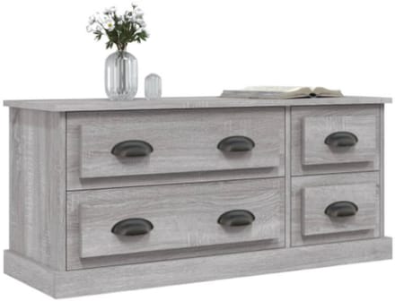 Tv-meubel 100x35,5x45 cm bewerkt hout grijs sonoma eikenkleurig