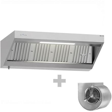 GGM Gastro Wandhaube mit Motor - 1800mm - mit Regler, Filter & Lampe