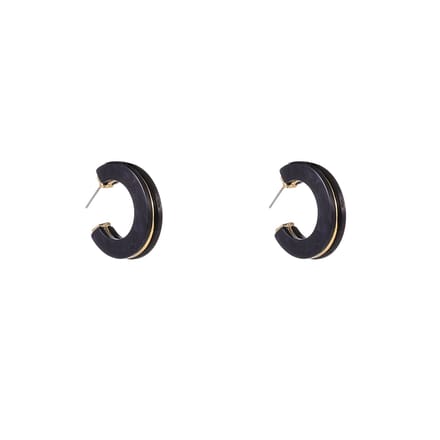 Go Dutch Label Oorknoppen 2 Lines Earring Black