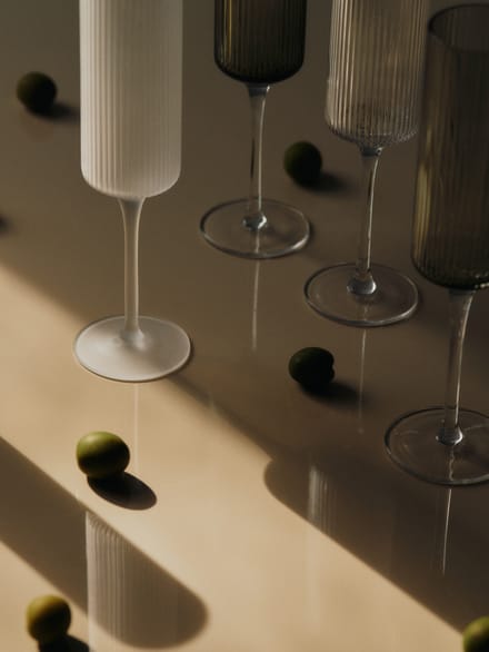 Ferm Living Ripple champagneglazen (set van 2) - clear