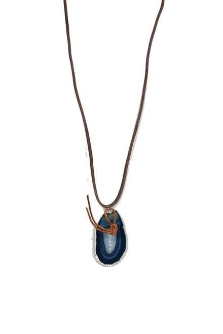 Heaven Eleven - Leren veterketting met agaat
