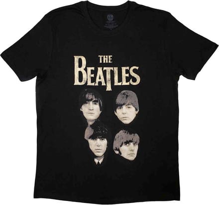 The Beatles - 4 Heads Heren T-shirt - M - Zwart