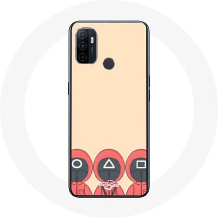 Oppo A53 Case Squid Game Maskers Vierkante Driehoek en Cirkel Fan Art