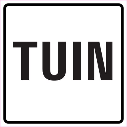 Tuin sticker, wit zwart 150 x 150 mm