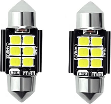 Dome - 31MM LED - CANBUS - 6SMD - Warm wit - 12V - Per stuk