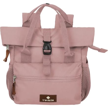 Travelite Basics Rugzak Short Handle Rollup Small Smokey Roze - Laptop rugzakken