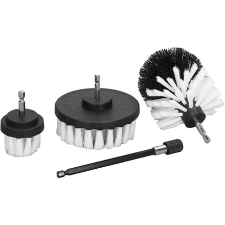 Kit de 4 brosses de perçage pour le detailing automobile avec rallonge, ensemble de brosses électriques pour le nettoyage gray
