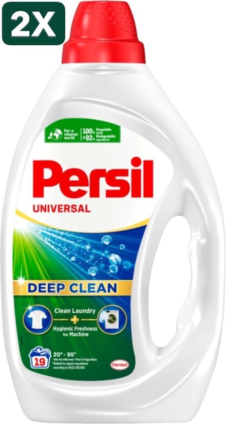 2 x Persil Wasmiddel Gel 19 Wasbeurten Universal - 855 ml