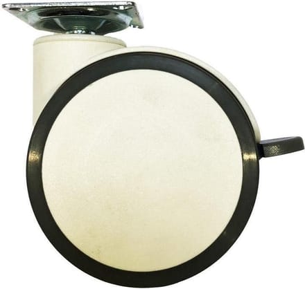 FLE - Meubelwiel wit rond Ø 10 cm en hoogte 12,5 cm van massief kunststof