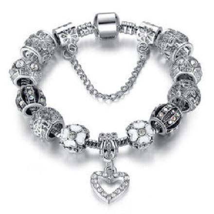 Bedelarmband hart zilver