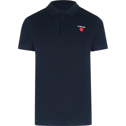 Love Moschino Poloshirt Met Hartlogo In Marineblauw